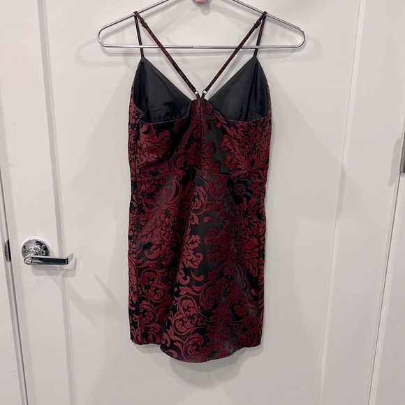Forever 21 Dark Academia Dress | Size S | Cocktail | Hoco | Black & Burgundy Puf - Picture 3 of 4
